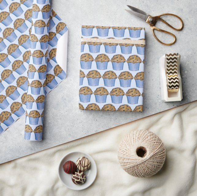Papier Cadeau Dimanche Petit-déjeuner Brunch Party Blueberry Muf (Artisanat)