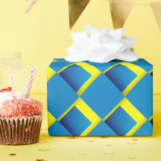 Papier Cadeau Dimensionnement bleu amusant (Fête d'anniversaire)