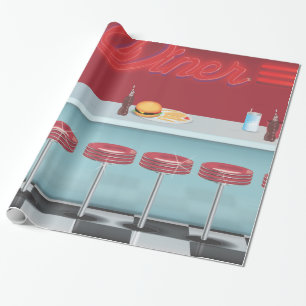 Papier Cadeau Dîner Américain Vintage