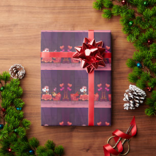 Papier Cadeau Dîner des oiseaux cardinaux du Nord Date