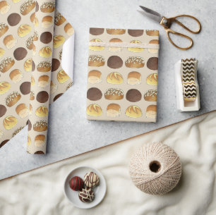 Papier Cadeau Dîner Pain Rolls Buns Boulangerie Baker Chef Foody
