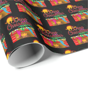 Papier Cadeau Dino Christmas - Dinosaur Stockings
