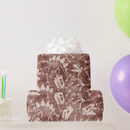 Papier Cadeau Dino Dig brown