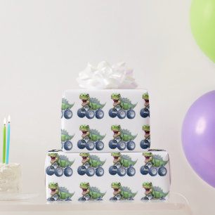 Papier Cadeau Dinosaur monstre camion anniversaire personnalisé