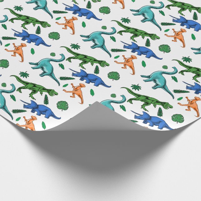 Papier Cadeau Dinosaure Anniversaire de enfant Dino Jurassique p (Coin)