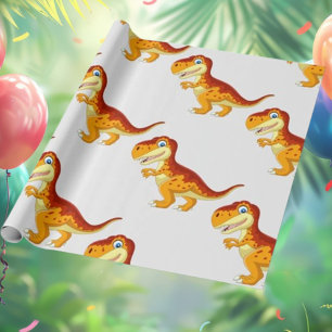 Papier Cadeau Dinosaure Anniversaire Or Papier d'enveloppement