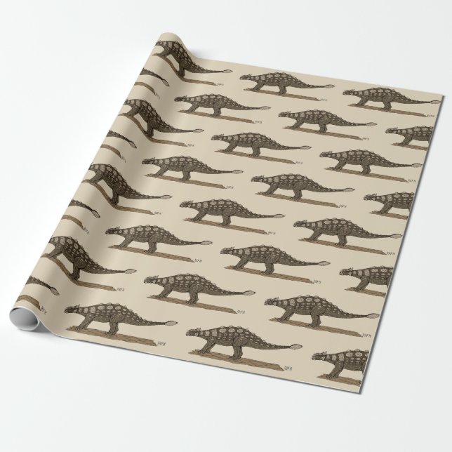 Papier Cadeau Dinosaure crétacé Ankylosaurus (Déroulé)