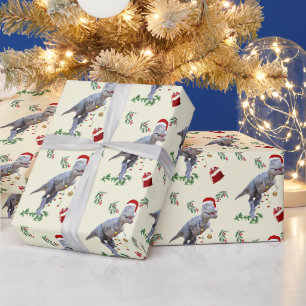 Papier Cadeau Dinosaure Papier à enveloppement de Noël Rouleau