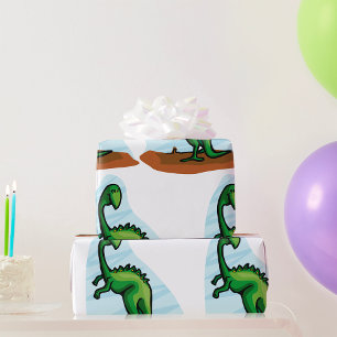 Papier Cadeau Dinosaure Vert