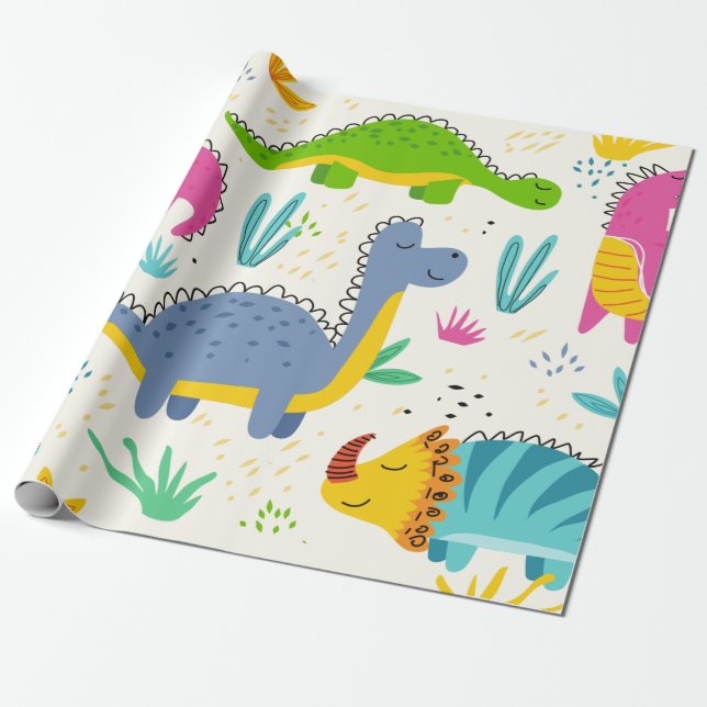 Papier Cadeau Dinosaures (Déroulé)