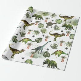 Papier Cadeau Dinosaures cool T-Rex Jurrasic Découpage de verdur