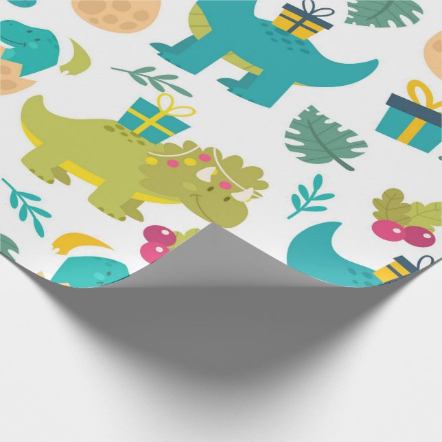 Papier Cadeau Dinosaures de Noël (Coin)