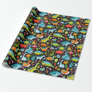 Papier Cadeau dinosaures jurassiques de dinosaures à rex anniver