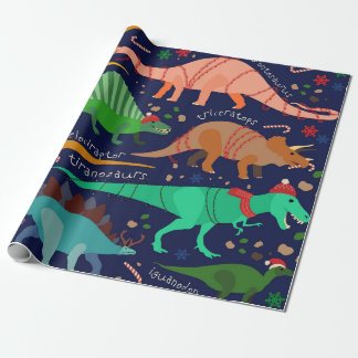 PAPIER CADEAU DINOSAURS REPOUSSÉS POUR NOËL