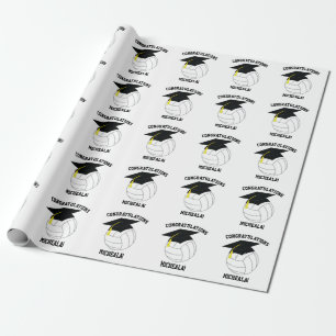 Papier Cadeau Diplôme de volley-ball Sports Black White