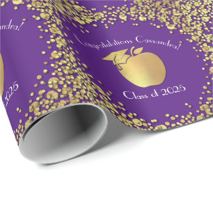 Papier Cadeau Diplôme d'enseignement Purple Gold