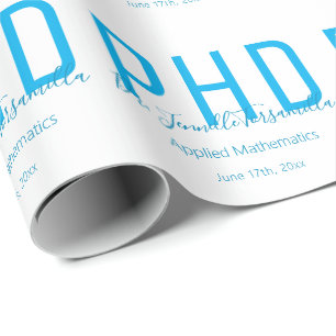 Papier Cadeau Diplômé Garder l'amour blanc Nom bleu Diplôme PhD