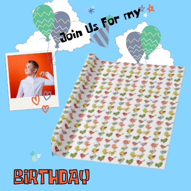 Papier Cadeau Direction Motif des oiseaux de Kid Cute Environnem (Créateur téléchargé)