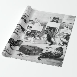 Papier Cadeau Discipline de la classe de chats, Louis Wain