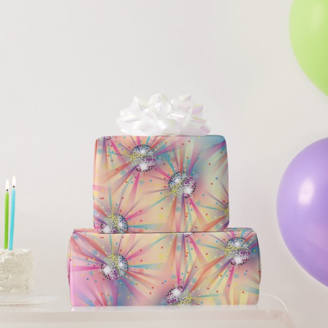 Papier Cadeau Disco Ball Baby shower Super Pastel Rainbow (Cadeaux de fête)