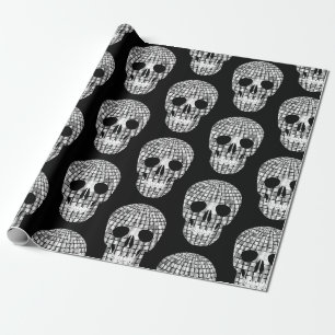 Papier Cadeau disco halloween bille miroir crâne