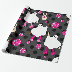 Papier Cadeau disco halloween fantôme africain rose