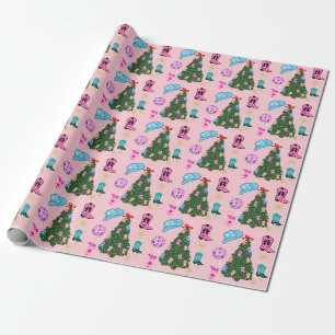 Papier Cadeau Discothèque rose moderne Cowgirl Rodéo Arbre de No