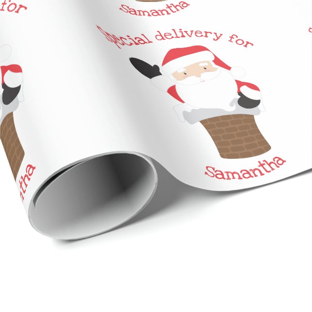 Papier Cadeau Disposition Santa pour enfants (Coin rond)