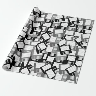 Papier Cadeau Disque disquette Informatique Ingénieur Monotone