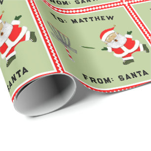 Papier Cadeau Disque personnalisé Golf cadeau de Noël