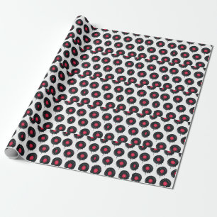 Papier Cadeau disques vinyliques fondus, motif artistique.
