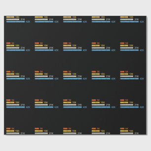 Papier Cadeau Distances de course II - 5K 10K 21K 42K Marathoner