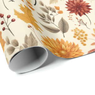 Papier Cadeau Dites-le avec les feuilles tombantes -