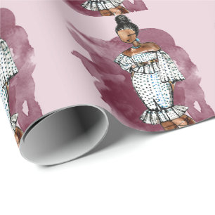 Papier Cadeau Diva de charme de croquis d'équipement