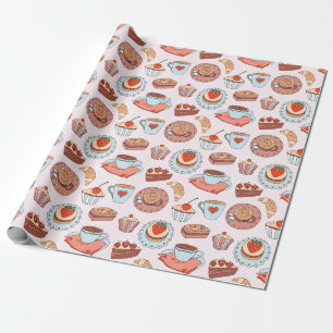 Papier Cadeau Divers desserts enveloppant du papier
