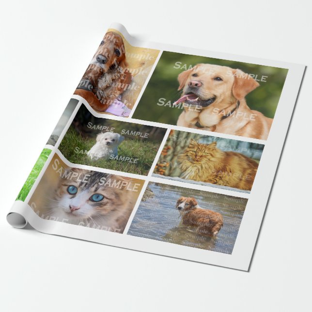 Papier Cadeau DO-IT-YOURSELF photo d'animaux de compagnie cadre  (Déroulé)