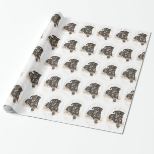 Papier Cadeau Doberman Chien oreilles naturelles