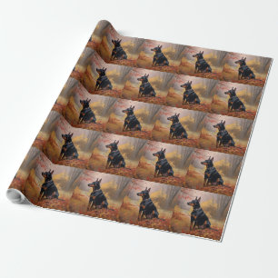 Papier Cadeau Doberman en automne Feuilles automne Inspire