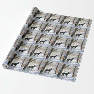Papier Cadeau Doberman Pinscher Laisser Neige Noël
