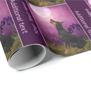 Papier Cadeau Doberman Purple Moon Imaginaire chien art personna