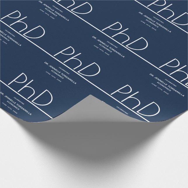 Papier Cadeau Doctorat Graduation Party Blue (Coin)