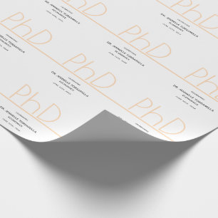 Papier Cadeau Doctorat White Cream Grey Graduation Party
