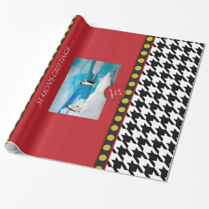Papier Cadeau Dogtooth, Houndstooth produits de Noël
