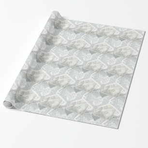 Papier cadeau Dollar Argent