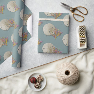 Papier Cadeau Dollar de Sable Corail de Mer