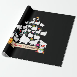 Papier Cadeau Don d'arbre de Noël mouton   Drôle cadeau de Noël
