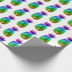 Papier Cadeau Don de Motif à l'ananas doux Whimsical Rainbow