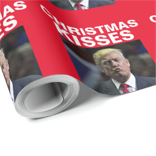 Papier Cadeau DONALD TRUMP BAISER DE NOËL drôle