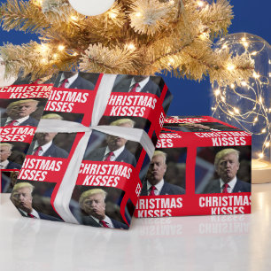 PAPIER CADEAU DONALD TRUMP CHRISTMAS KISS WRAPPER PAPIER