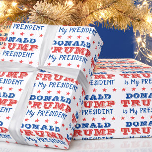 Papier Cadeau Donald TRUMP est mon président qui emballe le papi